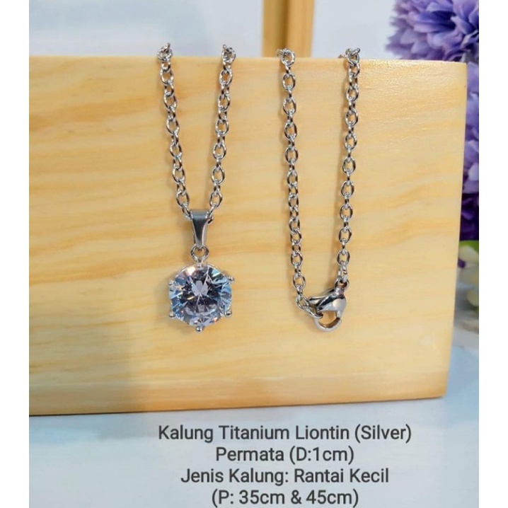 kalung titanium + liontin untuk wanita dewasa