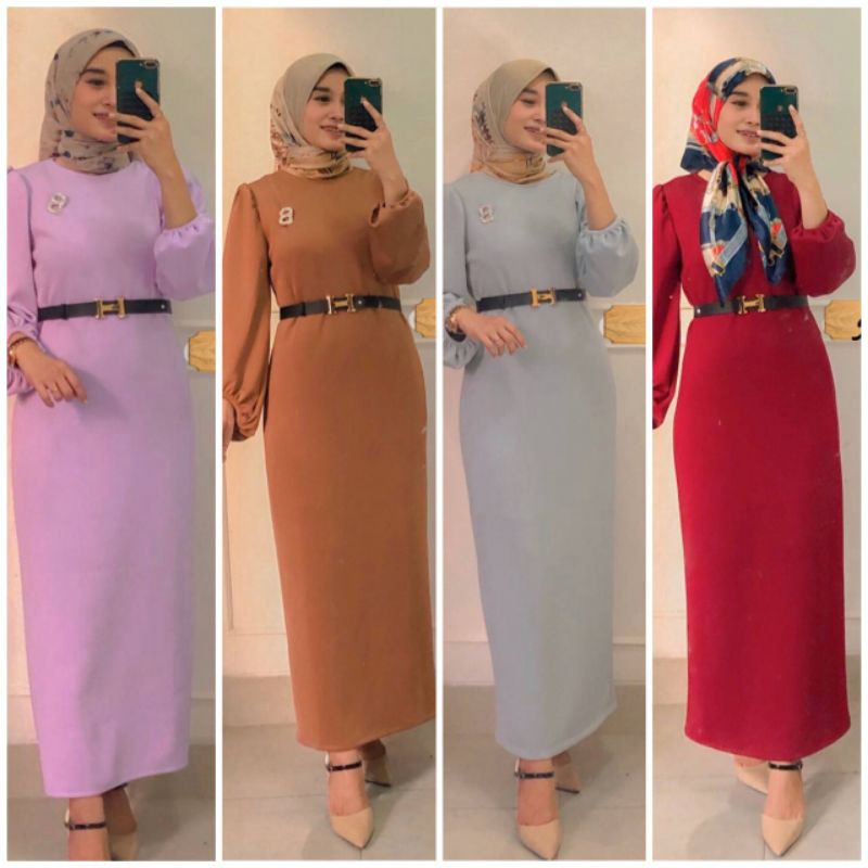 Gamis Polos Viral Halus Tebal//Dress Amara Polos Premium