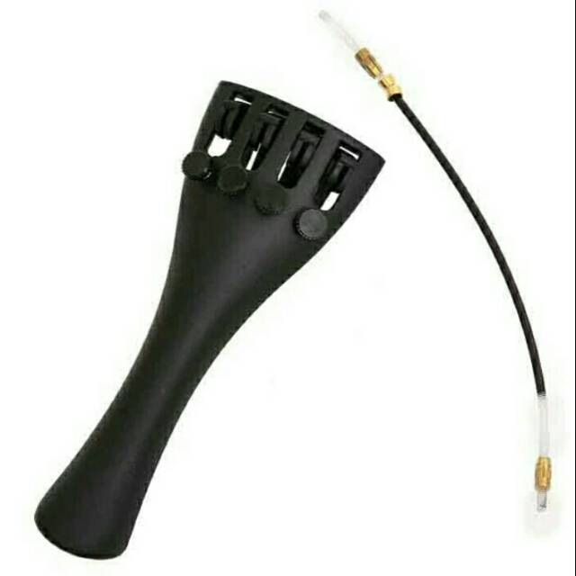 Tail piece biola dengan tail gut dan fine tuner  / tail piece hitam / Violin Tailpiece