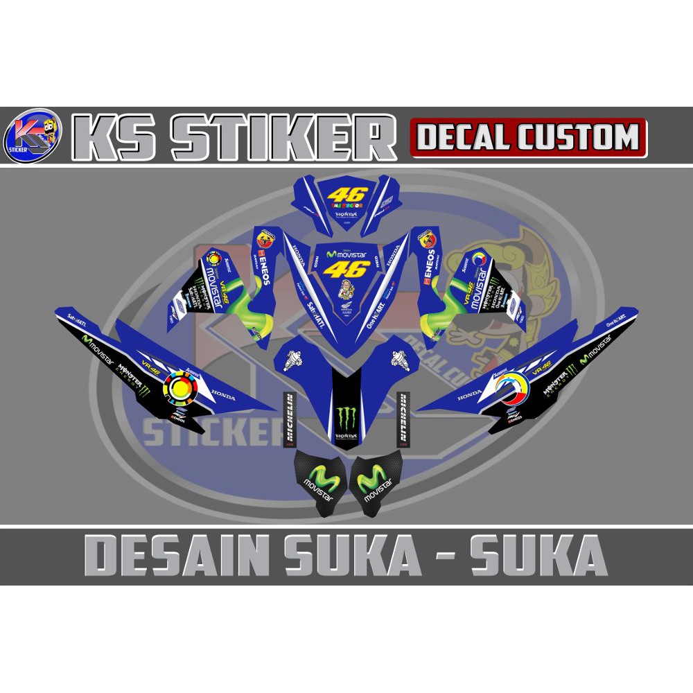 stiker decal vario 150 movistar VR46 Termurah