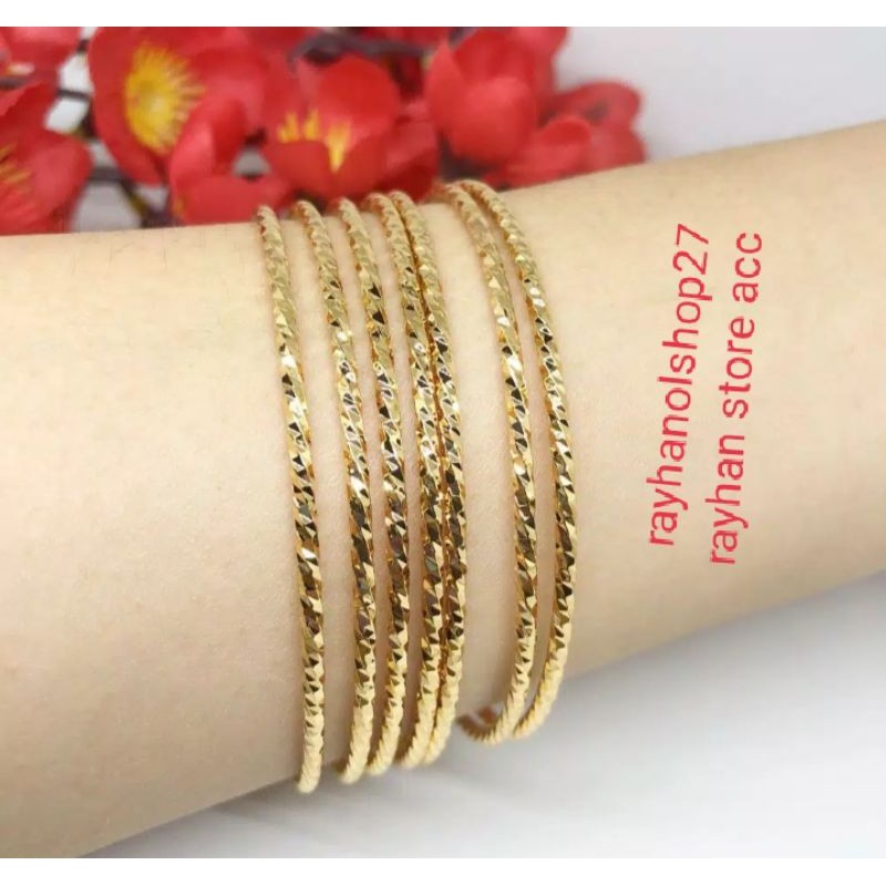 GELANG KERONCONG REPLIKA 7pcs LAPIS EMAS 24 K TERLARIS