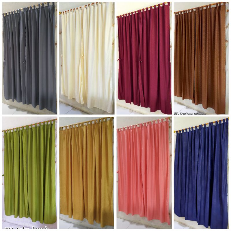 Gorden Jendela - Gorden Pintu Polos Embos - Gorden Tali Perekat Uk 120x200