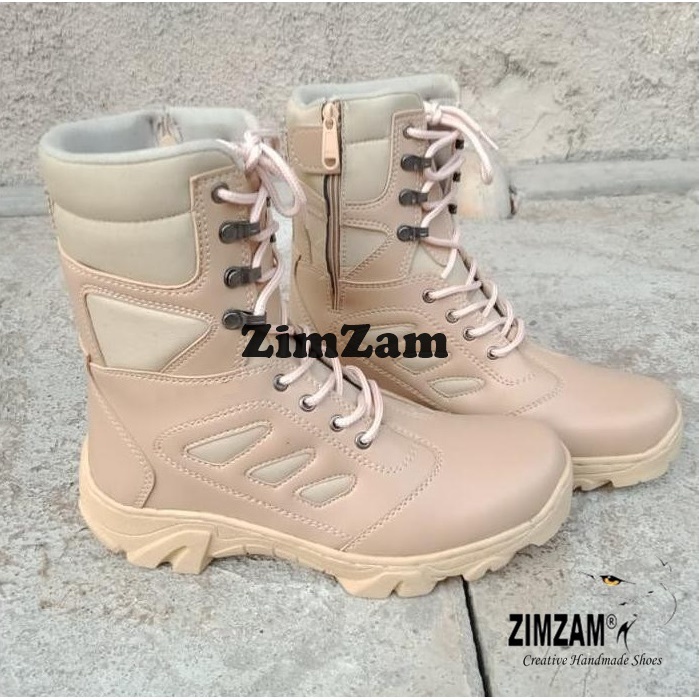 SEPATU ZIMZAM PDH TACTICAL 5.11 CREAM BOOTS SAFETY OUTDOOR HIKING TOURING