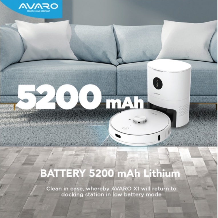 AVARO X1 ROBOT VACUUM CLEANER UVC 2700PA Ai Sensor Anti Bump &amp; Fall