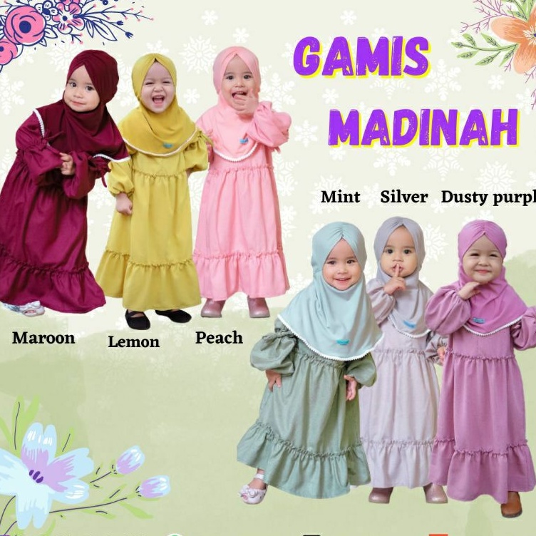 (BISA COD) BAJU GAMIS ANAK BAHAN KATUN MADINAH MURAH LUCU BERKUALITAS