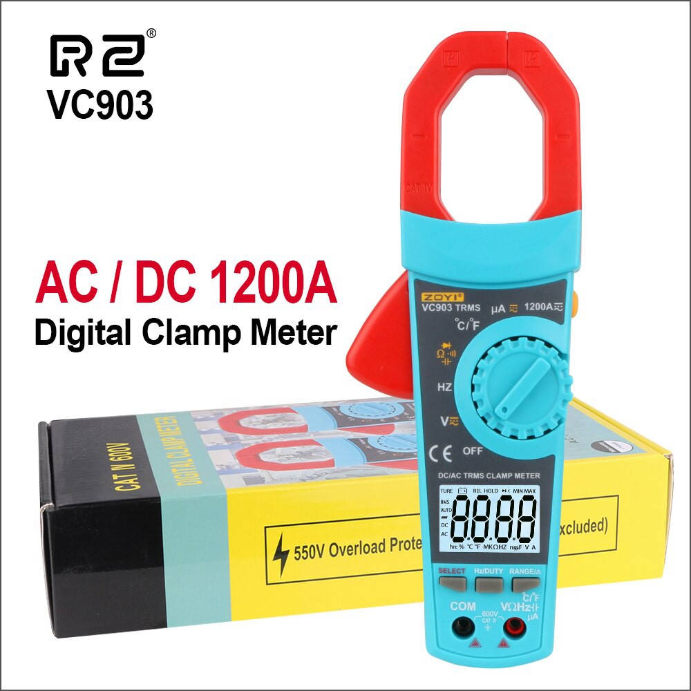 RZ LCD Design Auto Range Digital Clamp Multimeter VC902VC903 Multifunctional Voltmeter Ammeter