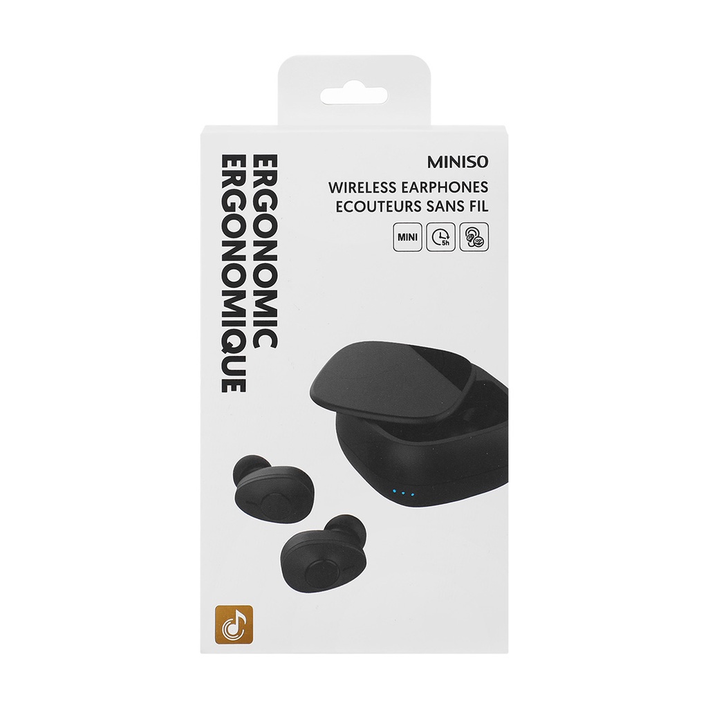 Miniso Bluetooth Headset HD TWS Headphone True Wireless Earphone Noise Cancelling Stereo Mini Earbuds In-ear MiniSounds Screw Cap TWS Headset M1-7