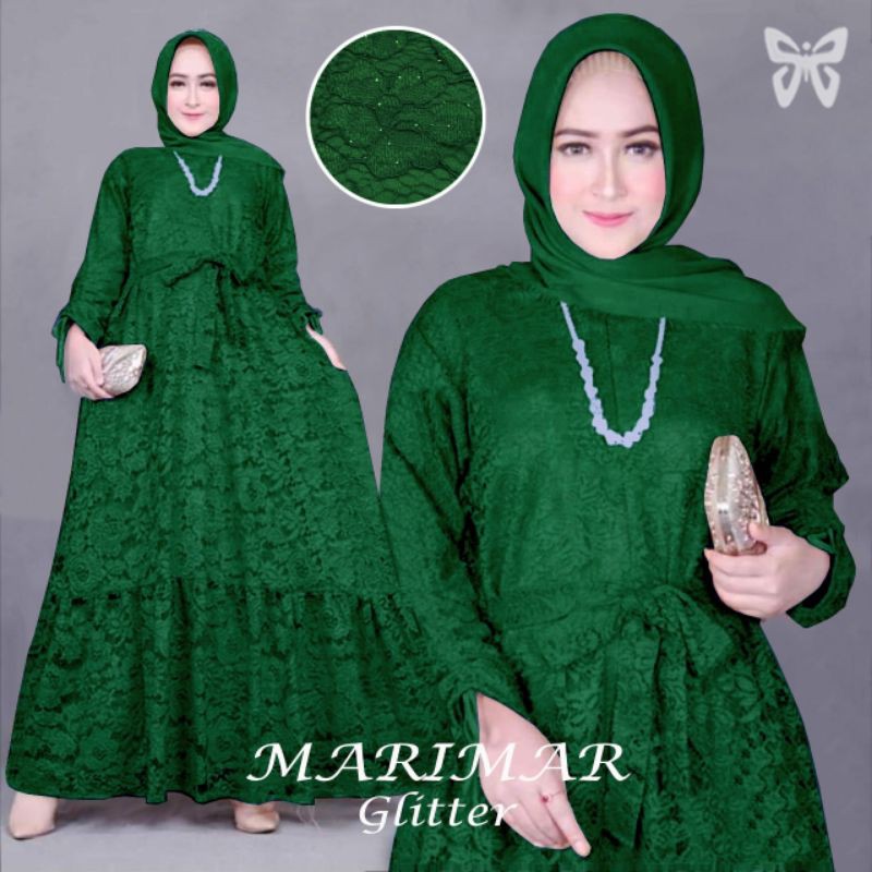 Gamis JUMBO brukat fashion wanita - MARIMAR Gliter 3XL