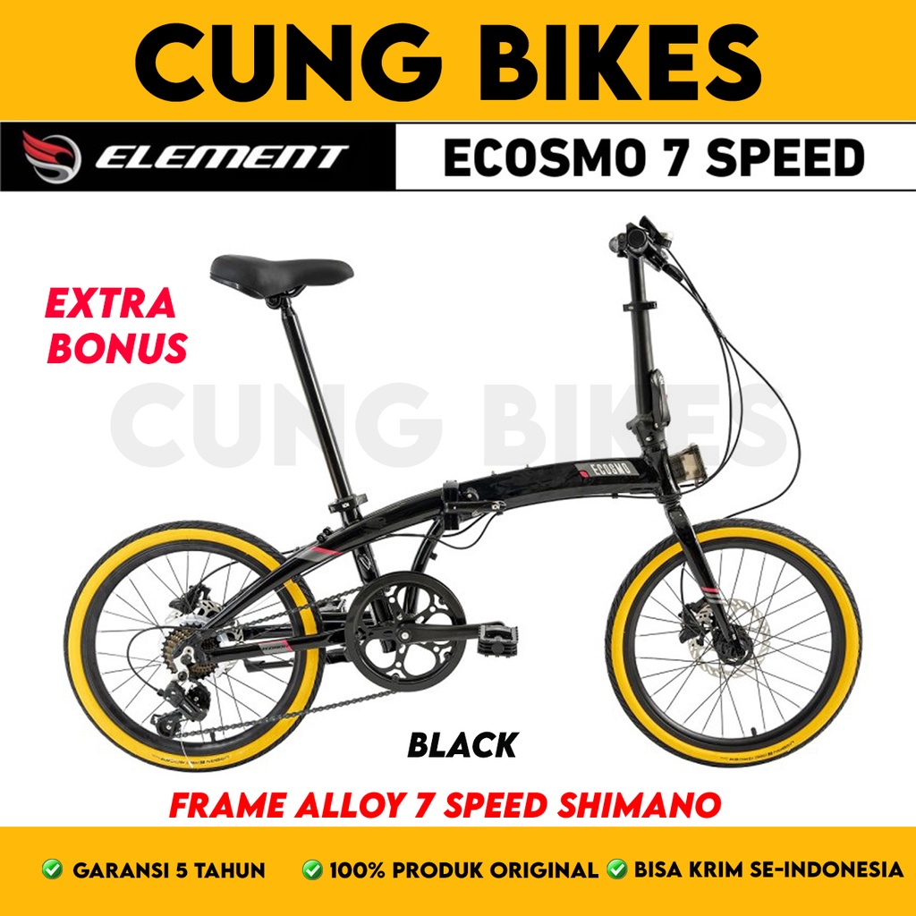 Sepeda Lipat 20 Inch Folding bike Element Ecosmo 7 Speed rem Hydraulic