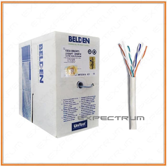 Kabel UTP BELDEN CAT 5 USA ORIGINAL Cat5 e Meteran CROSS STRAIGHT