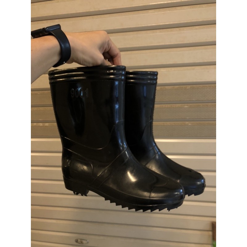 BISA COD SEPATU BOOTH SAFETY HITAM KARET TINGGI / PENDEK MURAH
