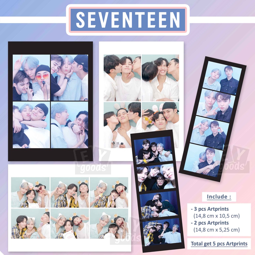 5 Pcs Set SEVENTEEN PHOTOBOOTH Photomatic Photostrip Polaroid SVT Art Print Wall Decor Poster Boyfriend Material walldecor postcard dinding kpop photocard artprint wonwoo mingyu jeonghan hoshi jun sticker stiker aesthetic boyfie material moodboard