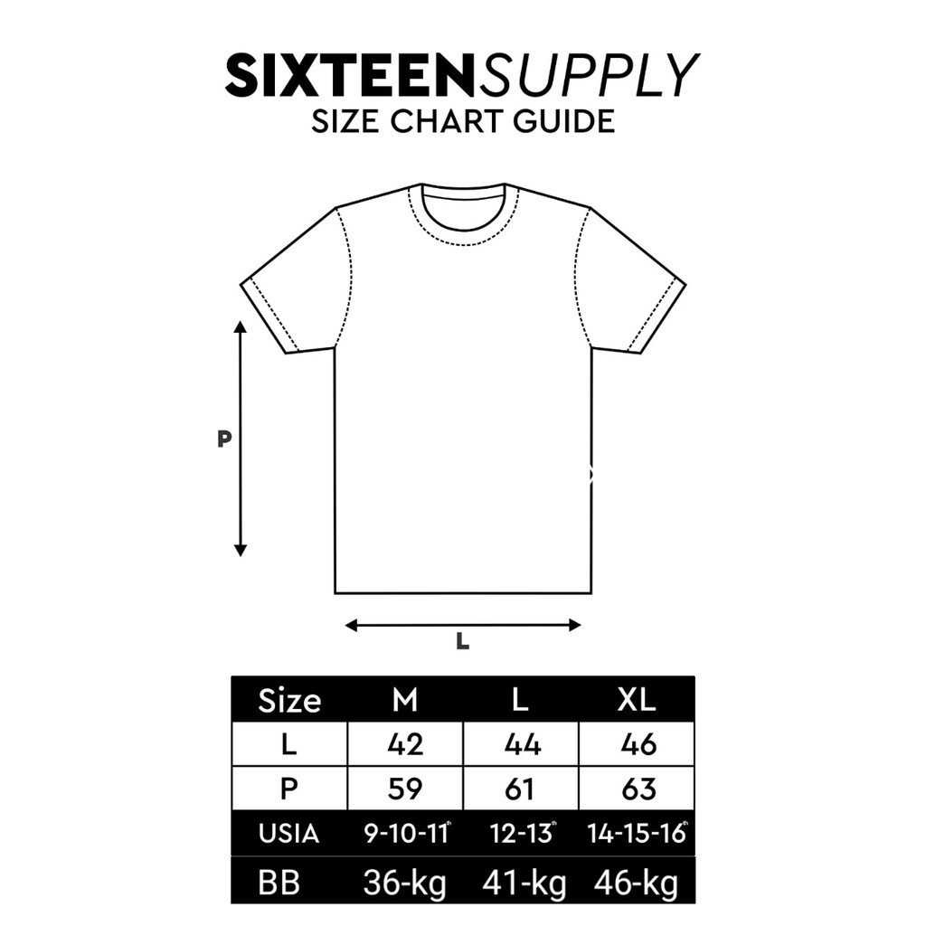 Kaos Distro Anak 9-16 Tahun 100% Cotton Sixteen