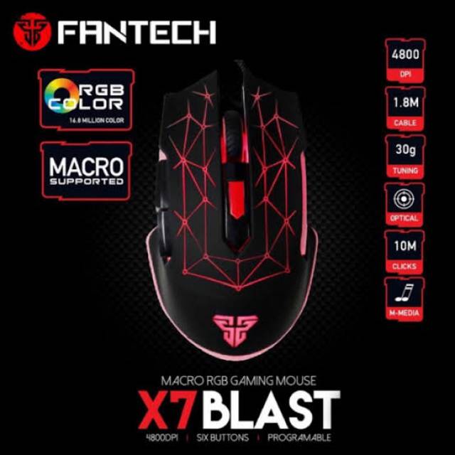 Mouse gaming Fantech X7 BLAST RGB standart Macro Gaming Mouse