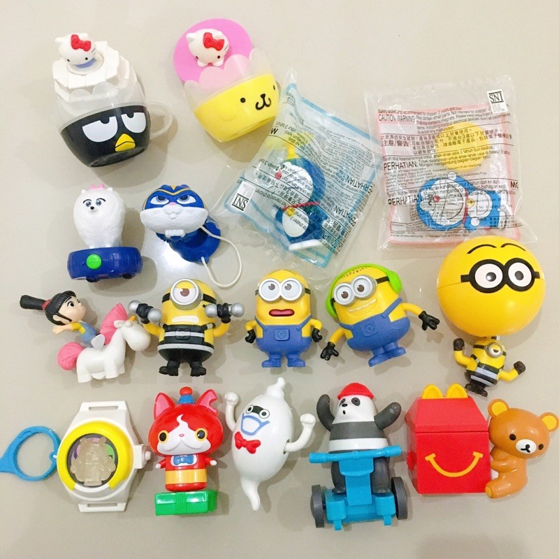 mainan happy meal mcd McDonald’s minion hello kitty doraemon secret life of pets we bare bears yokai