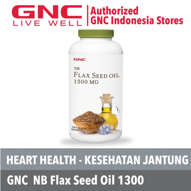 GNC NB FLAX SEED OIL 1300 MG (182702) - 180 SOFTGEL Murah