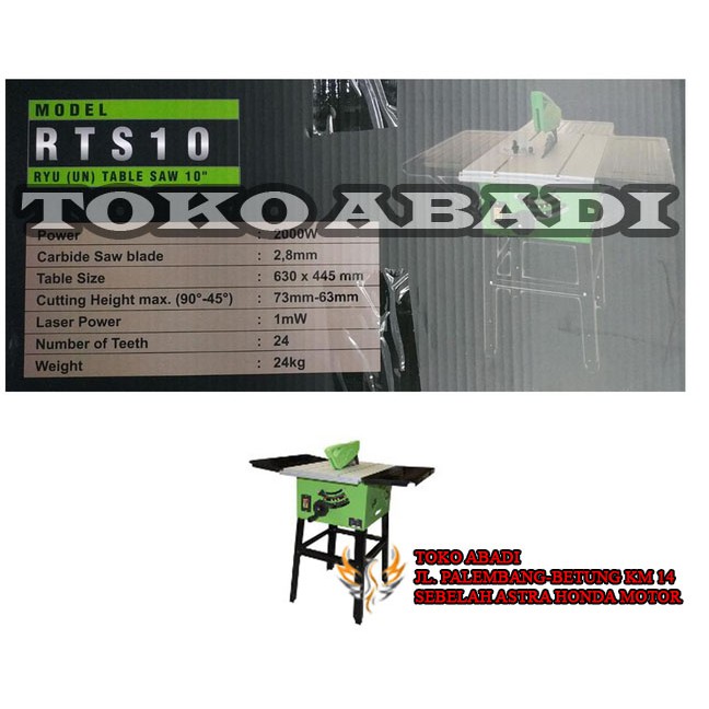 Gergaji Kayu Meja Ryu TableSaw 10" RTS-10
