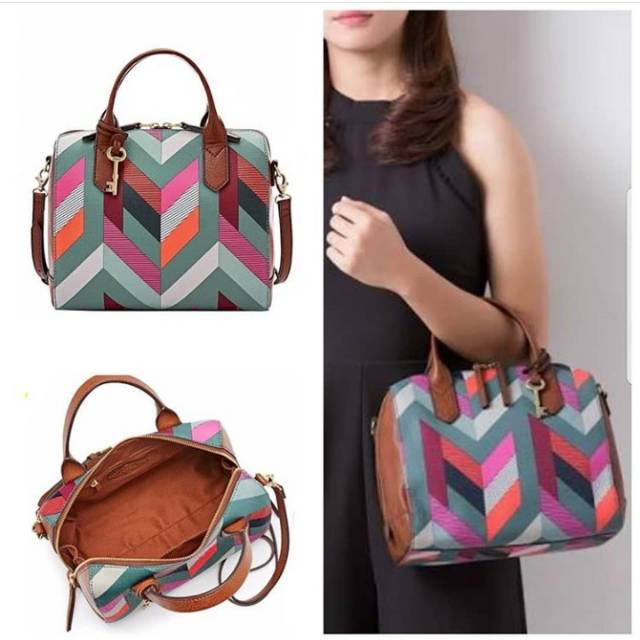 Tas Fossil Ori. Fiona Satchel. Chevron