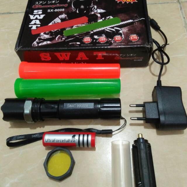 Senter Swat Murah Zoom Lalin Baterai Charge | Shopee Indonesia