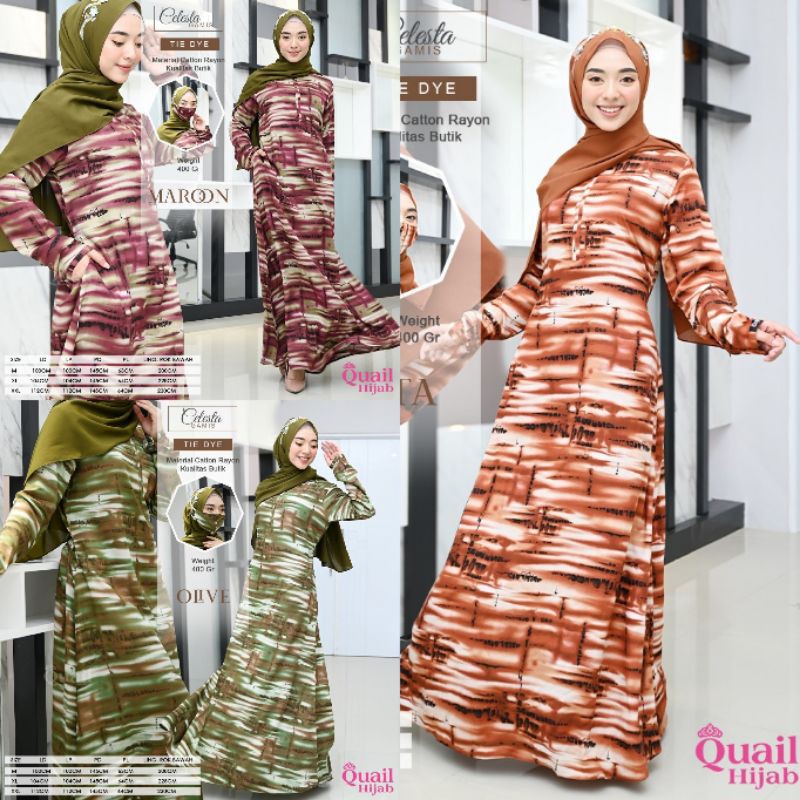 QUAIL HIJAB ORI | GAMIS" CELISTA GAMIS" ( TIE DYE)
