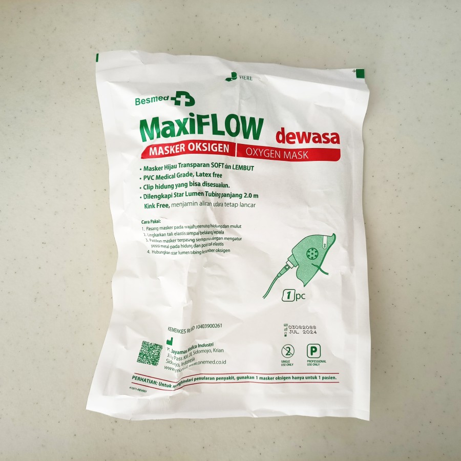 Besmed | Maxiflow Masker Oksigen Dewasa | Maxiflow Oxygen Mask Adult