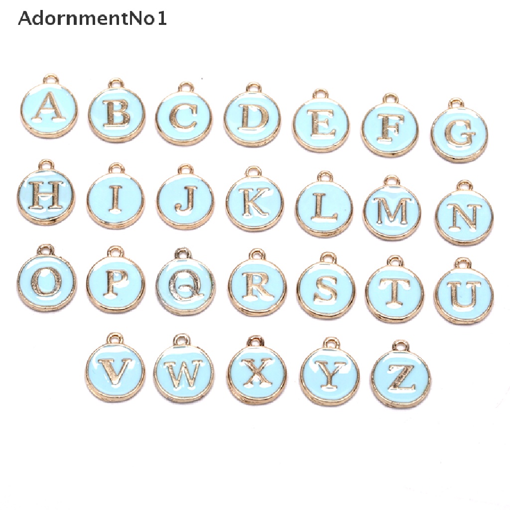 (AdornmentNo1) 26pcs / Set Charm Huruf Alfabet Untuk DIY Gelang / Perhiasan