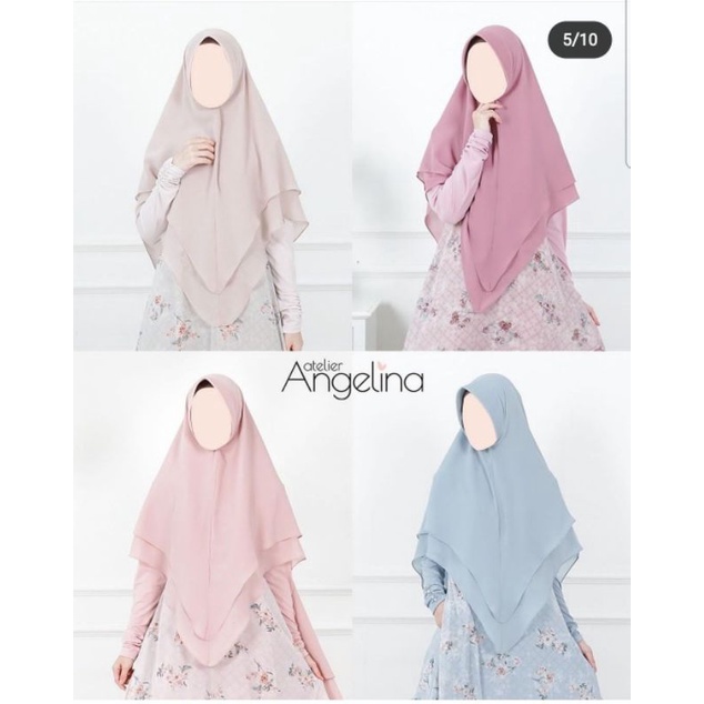 zulaikha khimar dusty pink ,zulaikha khimar vanilla  atelier angelina edisi la fleur 2022