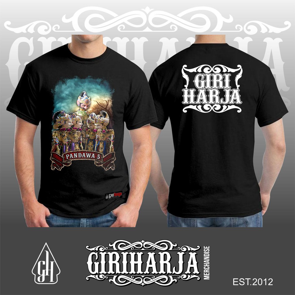 Kaos wayang golek Pandawa 5 / kaos wayang golek Giri Harja / Kaos wayang golek sunda / kaos tangan p
