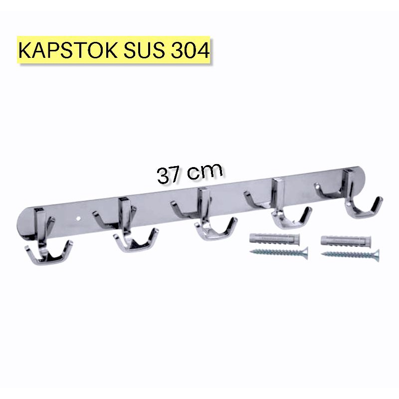 Kapstok Gantungan Baju 5 Kait Stainless Tebal Anti Karat Capstok Stainless 37 Cm Murah