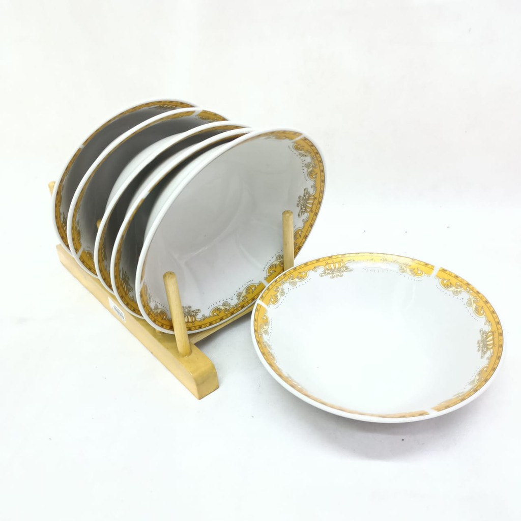Mangkok Keramik Mahkota Cantik 8 BGA Isi 6 PCS 1302 Crown Pyramid/MK8-BGA1302