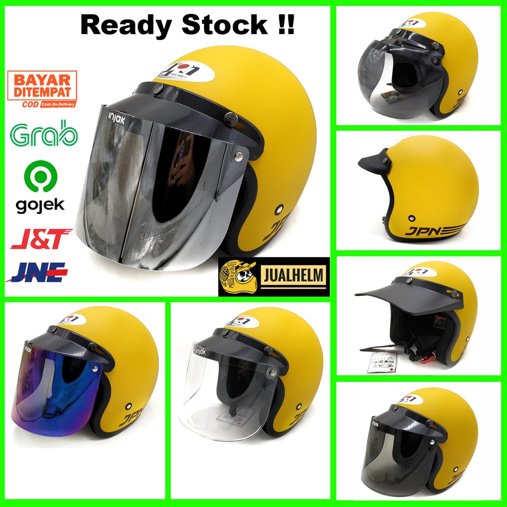 [COD] Helm Retro Bogo JPN Retro ARC Original Yellow / Kuning Doff  ( Vespa / Klasik / Classic )