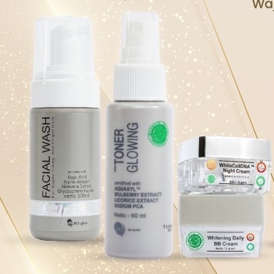 [NEW] MS GLOW White Cell DNA Paket Wajah Free Pouch / Bonus Totebag Terbaru