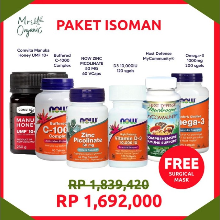 Paket Covid 19 Isoman Vitamin C D Zinc Omega 3 Obat Batuk Dan Madu Manuka Shopee Indonesia