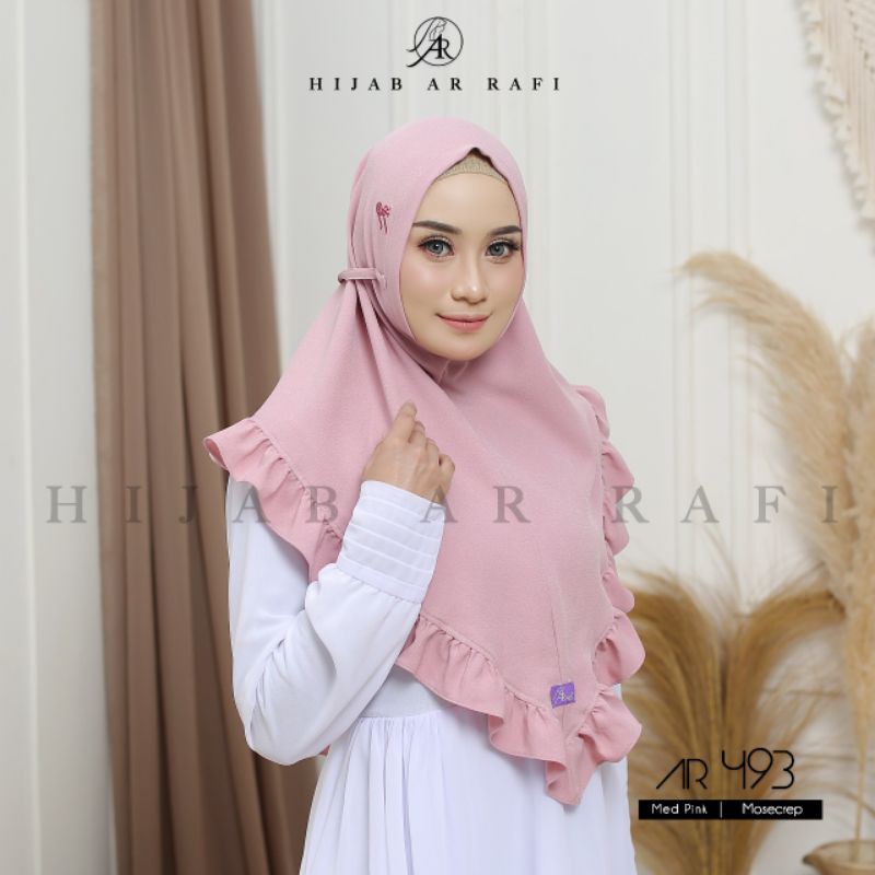 HIJAB AR RAFI | AR 493 HIJAB INSTAN TALI (Anniha Collection)-Dusty pink