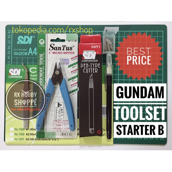 

Terlaris Toolkit tool kit set gundam tang pinset marker pen cutter cutting mat