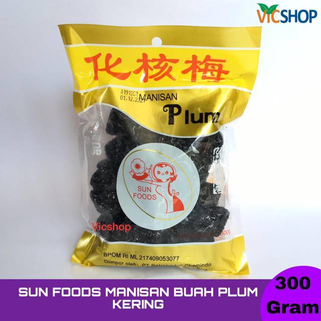 

SUN FOODS Manisan Buah Plum Kering/Kiamboi tanpa biji 300gram
