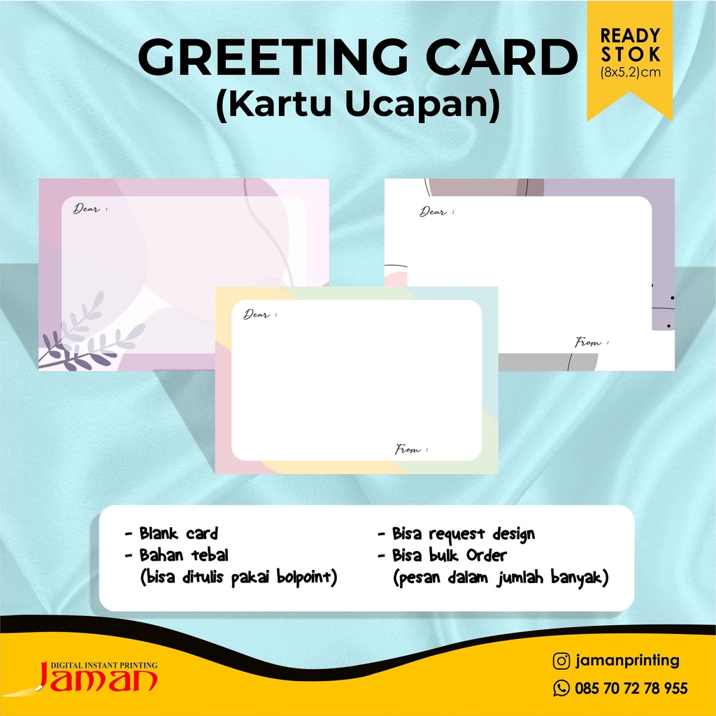 

Greeting Card | Gift Card | Kartu Ucapan Blank Card (8x5,2)cm