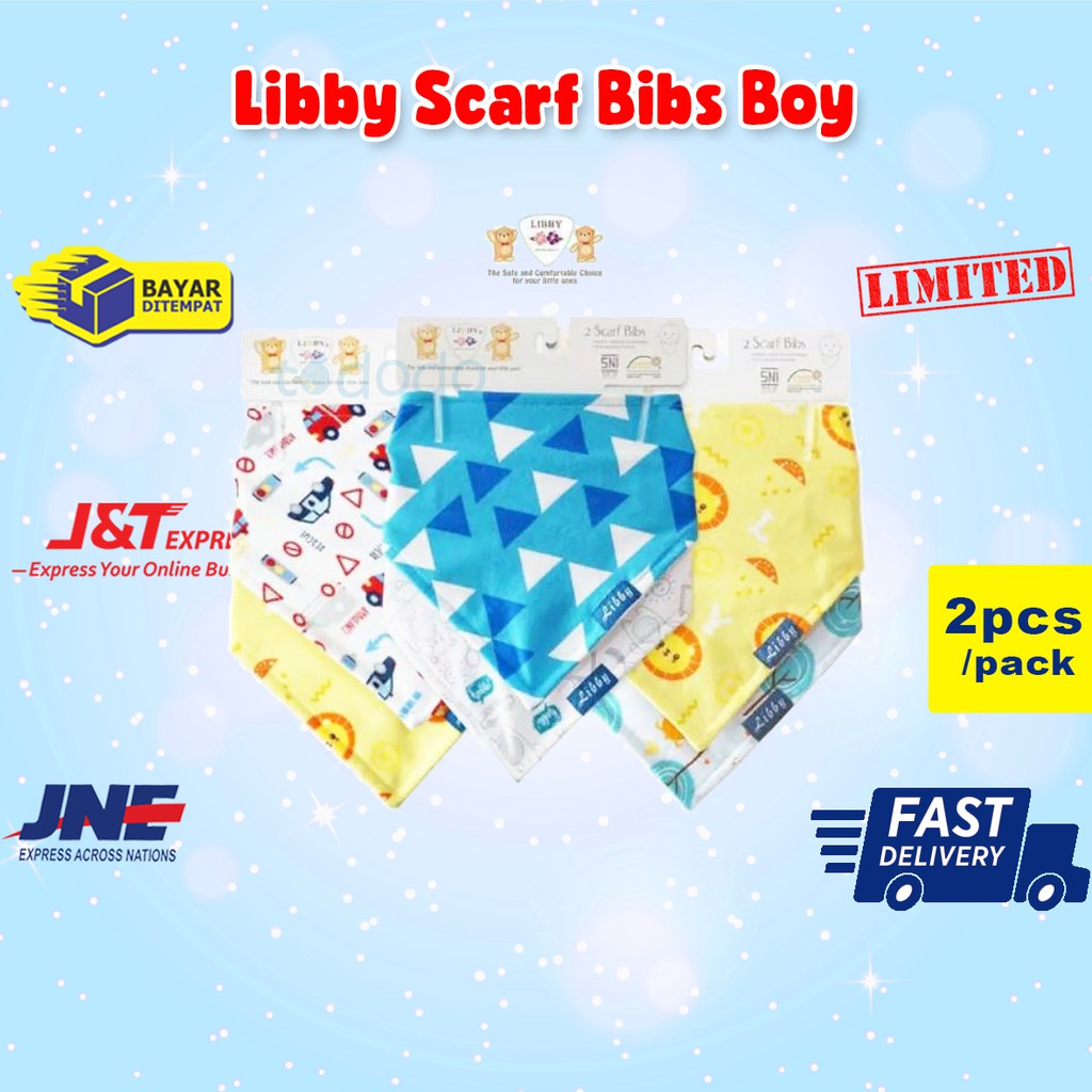 Celemek Makan Bayi / Baby Slabber Bandana Bib Segitiga Libby Scarf Bibs Boy