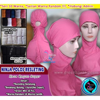 ciput ninja polos / ninja resleting / ciput kaos rayon (ninja polos resleting)