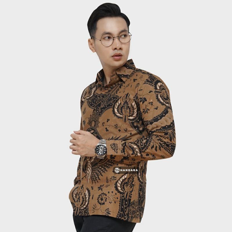 SERAPAH kemeja Batik Pria Lengan Panjang Bahan Katun Halus Lapis Furing