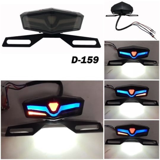 Lampu Stop 3 in 1 KLX plus dudukan plat nomor Universal Stop Lamp sen Universal Stoplamp rx kin D159 motor motor