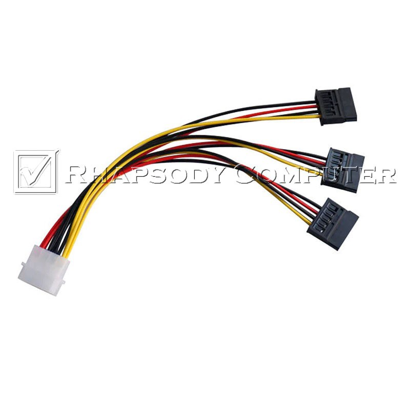 Kabel Power Splitter Molex/ATA (Male) to 3 SATA (Female) cabang