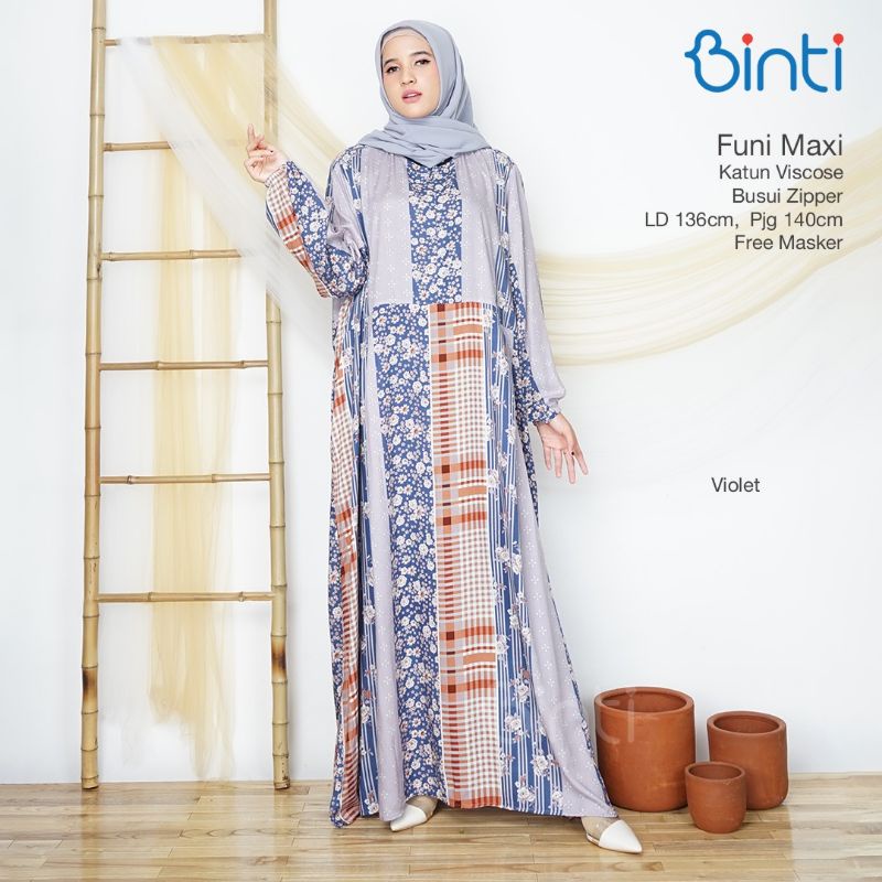 COD ORIGINAL BINTI GAMIS JUMBO ENDA FUNI ALBINA AGREA BUSUI JUMBO BIGSIZE LD 135 FIT XXXL GAMIS MUSLIM BIGSIZE MOTIF BUNGA-Funi violet