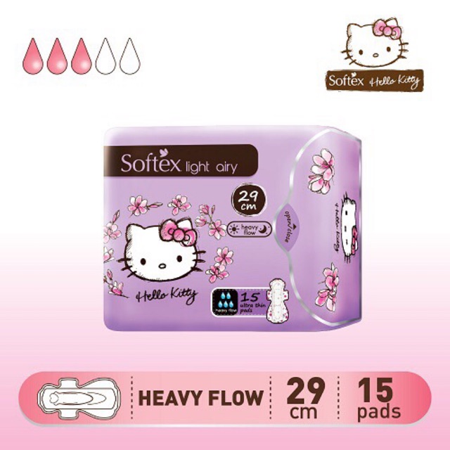 Softex Light Airy Hello Kitty 29cm 15’s