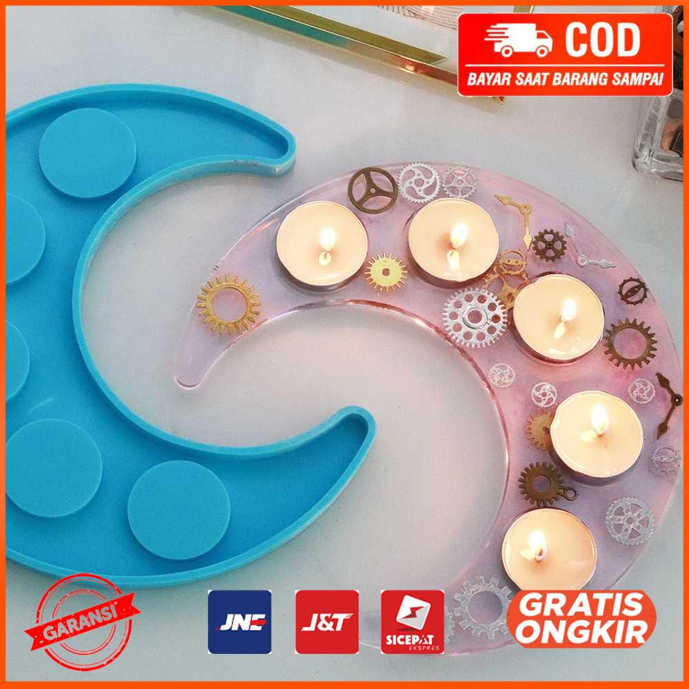 Cetakan Tempat Lilin Resin Silicone Mold Model Bulan 5042