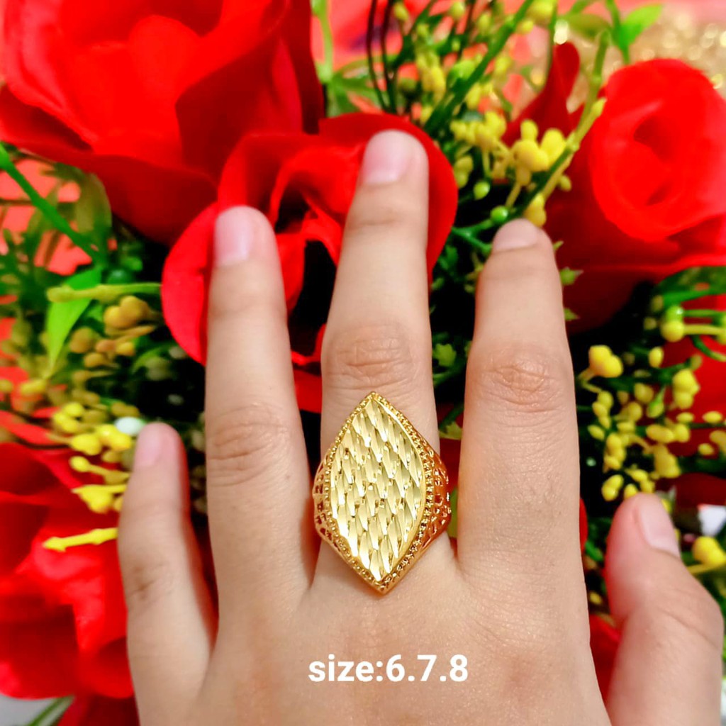 Cincin Dewasa Dubai Polos Perhiasan Wanita Gold dan Silver limited edition (COD)