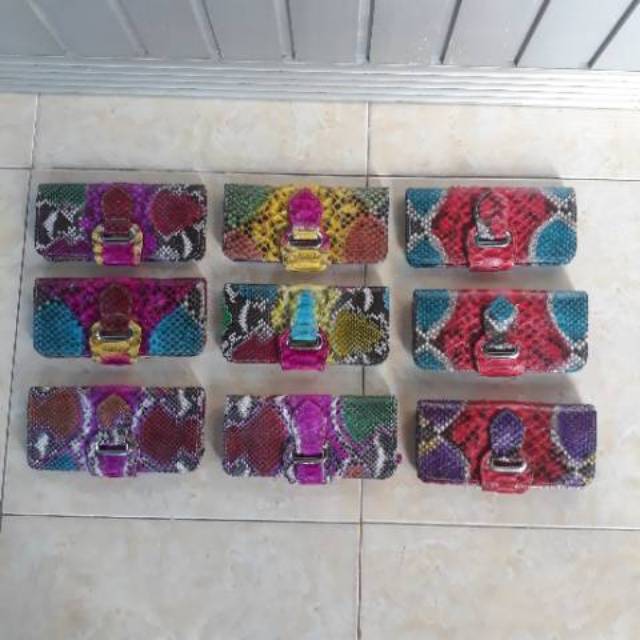 Dompet terbaru lipat kulit ular asli / dompet ular / dompet panjang kulit ular / dompet phyton