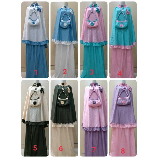 Mukenah ponco buat travelling bahan parasut tebal tapi halus....