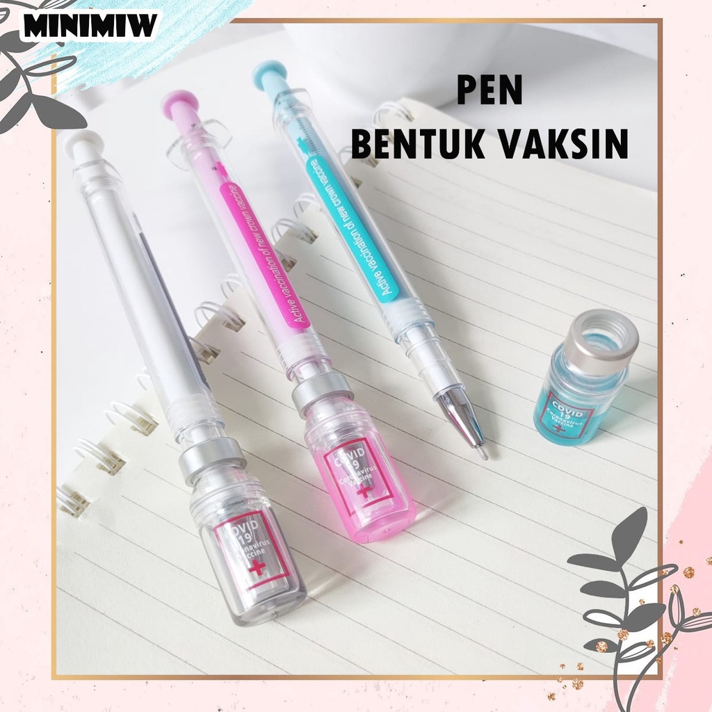 PULPEN VAKSIN PEN VACCINE LUCU GEMES GEL PEN KARAKTER MURAH SUNTIKAN