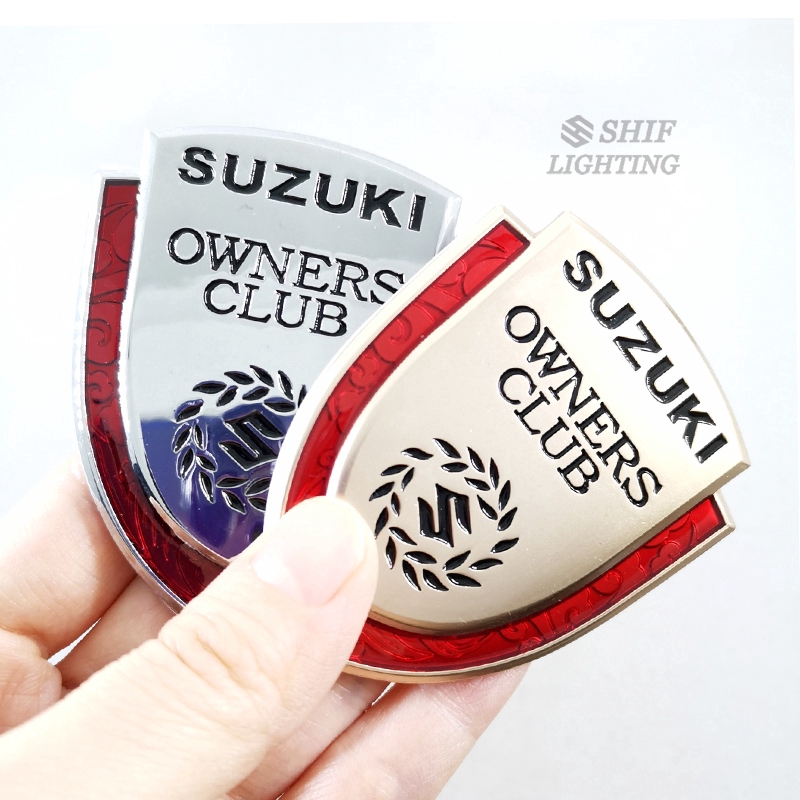 1Pc Stiker Emblem Logo SUZUKI OWNERS CLUB Bahan Metal Untuk Mobil SUZUKI